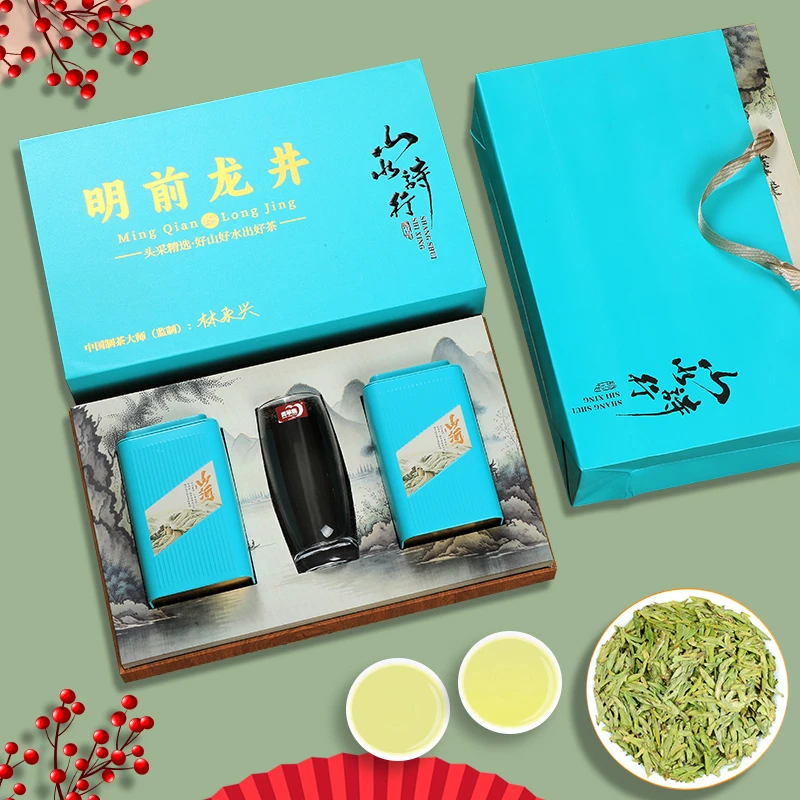 龙井 豆香绿茶茶叶礼盒装送礼长辈