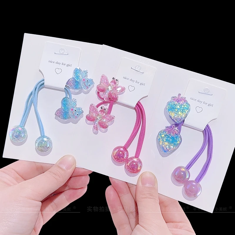 小女孩绕绕发绳儿童高弹力皮筋宝宝不伤发发饰女双头发绳扎高马尾