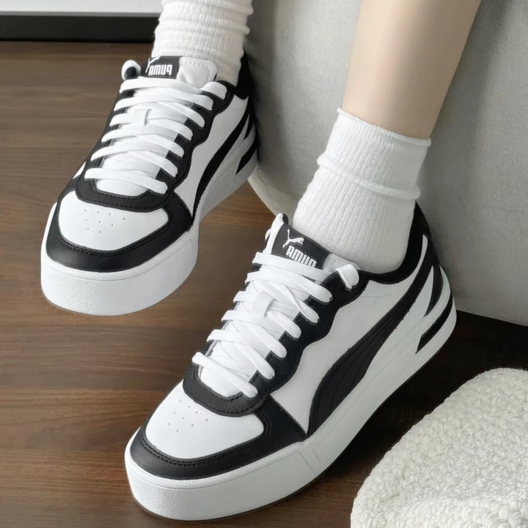 PUMA彪马 Skye Trainers 舒适百搭 低帮 板鞋 白黑色