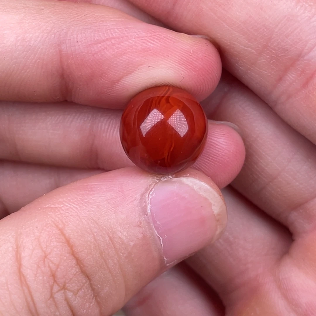南红玛瑙未镶嵌其他13mm瓦西玫红火焰纹单珠