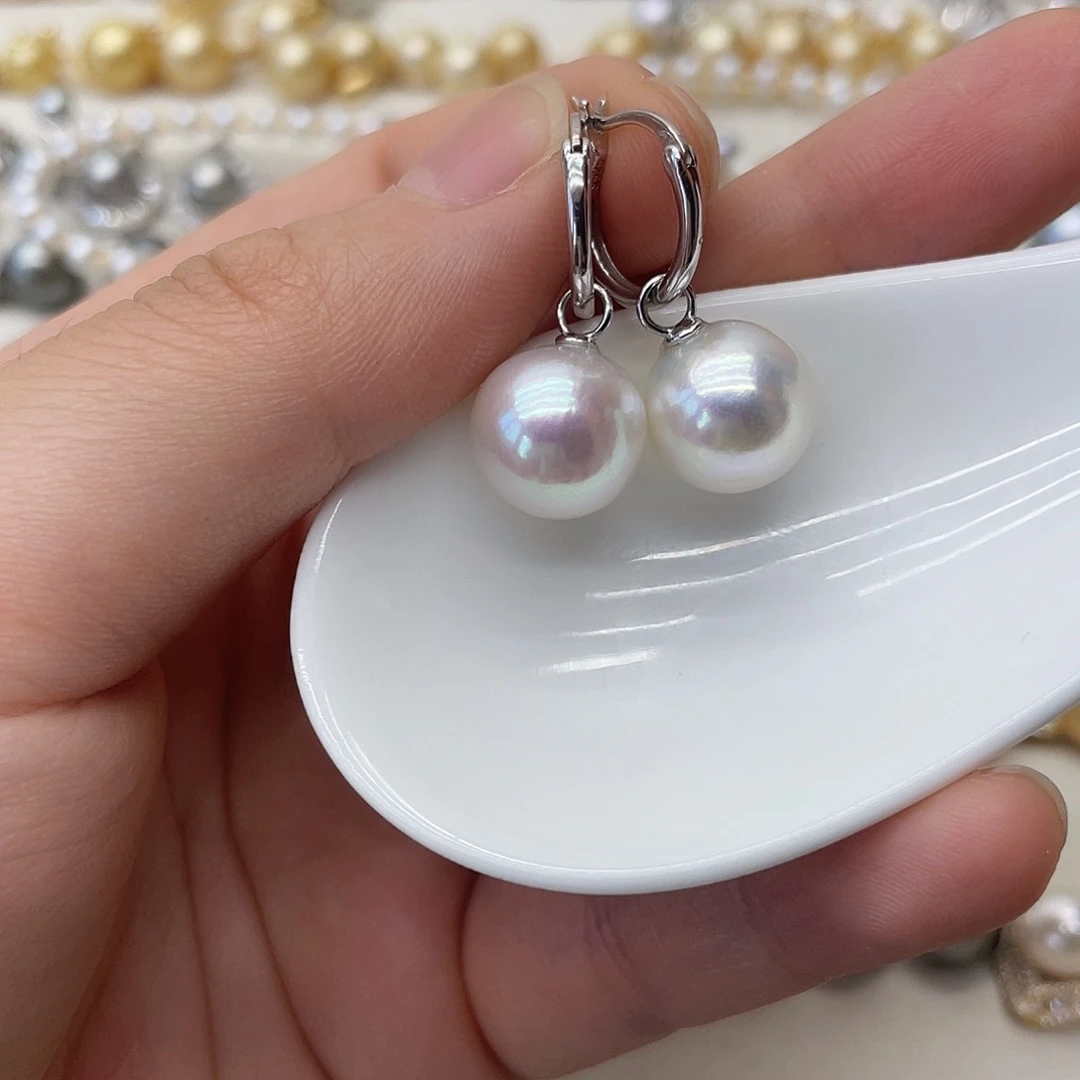 银S925镶嵌淡水珍珠耳饰