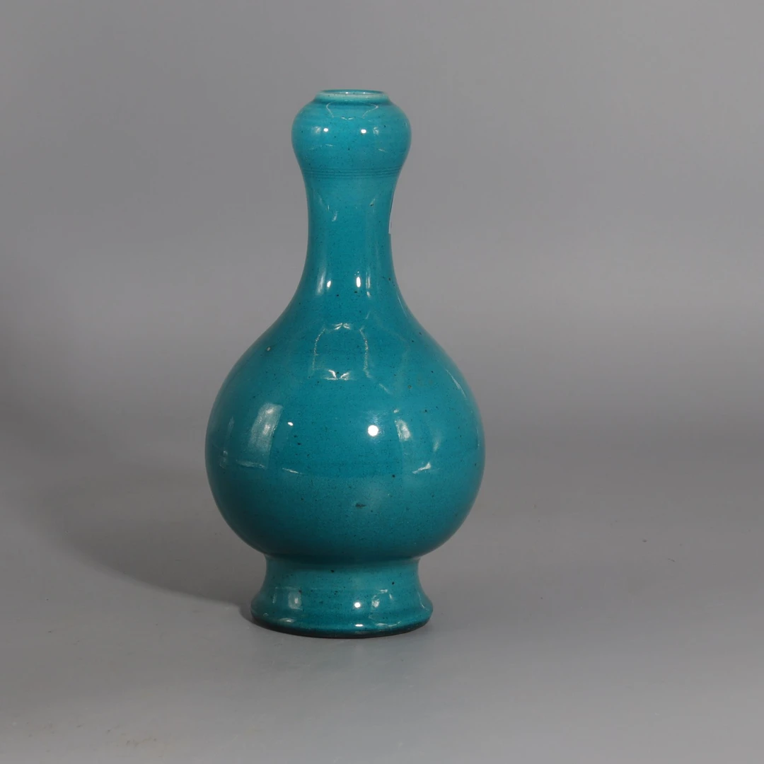 孔雀蓝釉蒜头瓶    H501-224