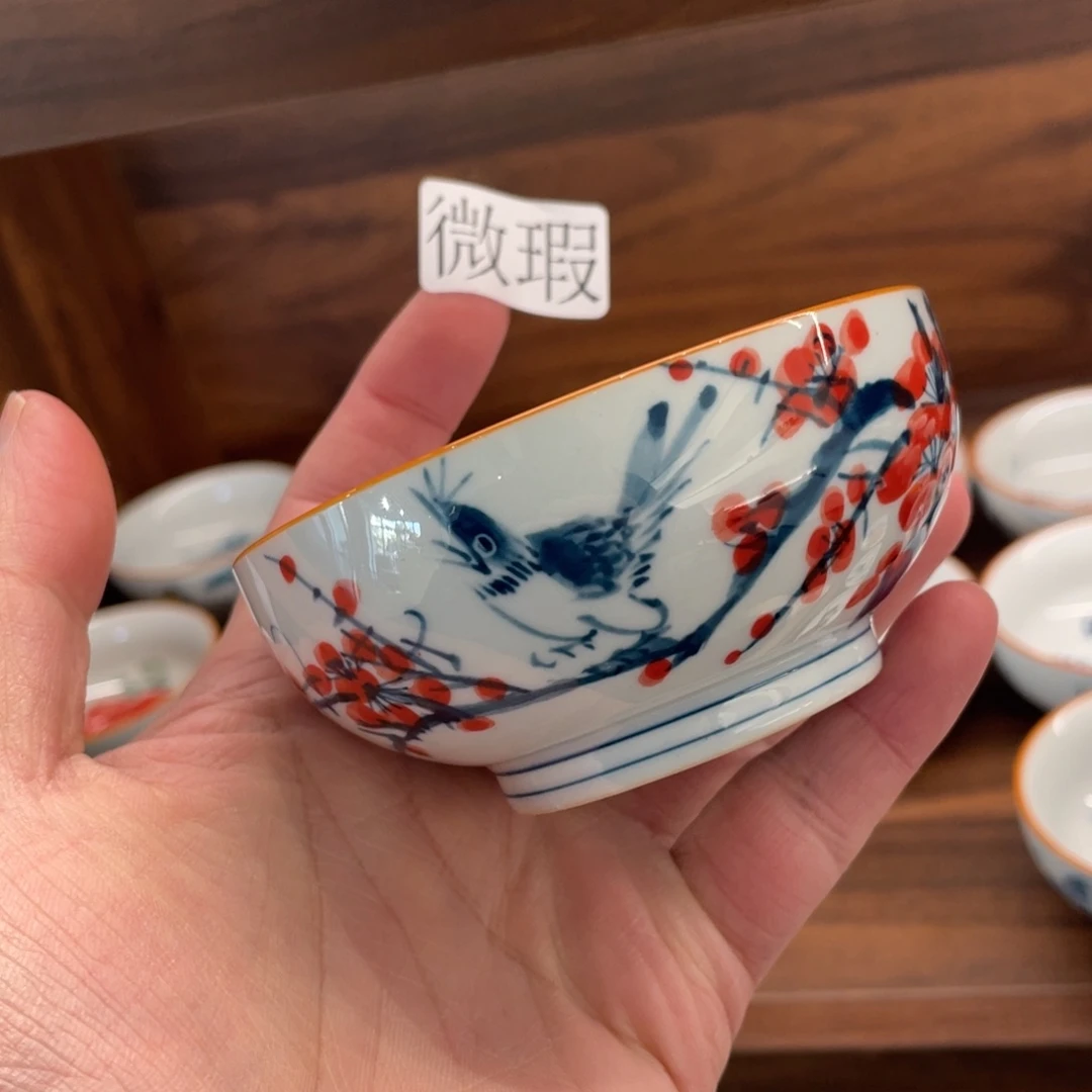 釉下手绘茶具微瑕