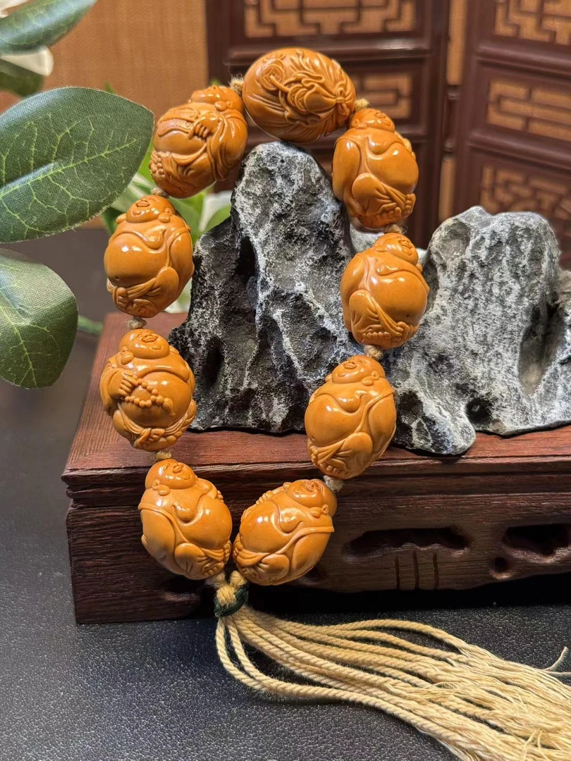 大肚弥勒橄榄核手串