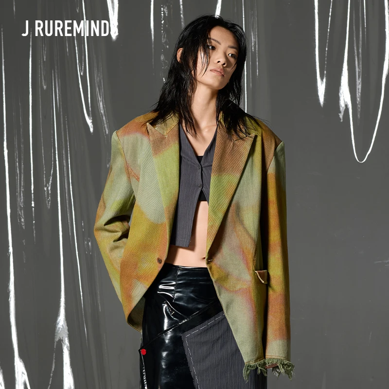 【LOCAT】 J RUREMINDS  枪驳领牛仔印花西装  JRDSS2104