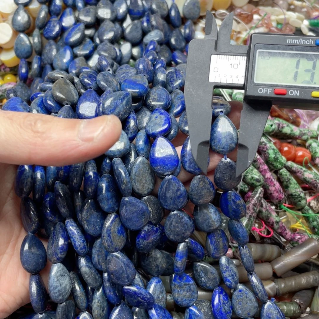 玛瑙/玉髓合金珠宝半成品一条13x18mm青金石水滴