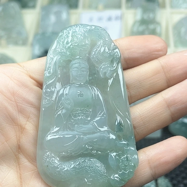 颈饰未镶嵌翡翠天然翡翠御龙阿弥