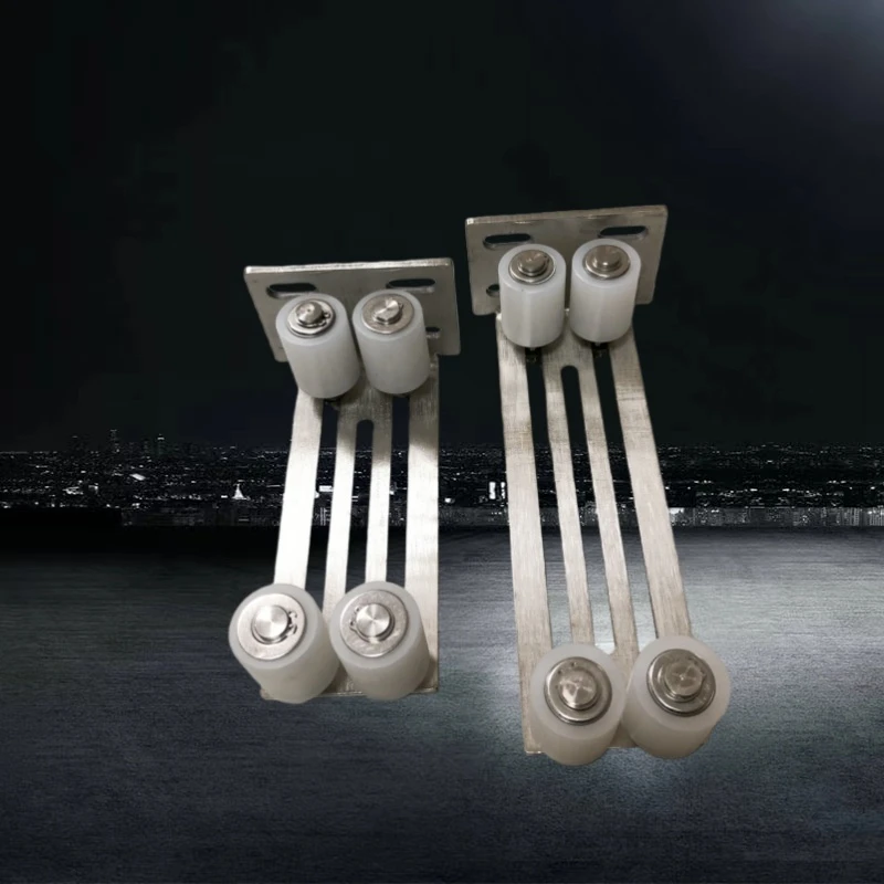 不锈钢平移门支架夹轮尼龙导向轮免摆动便携安装静音后挡板轮全新