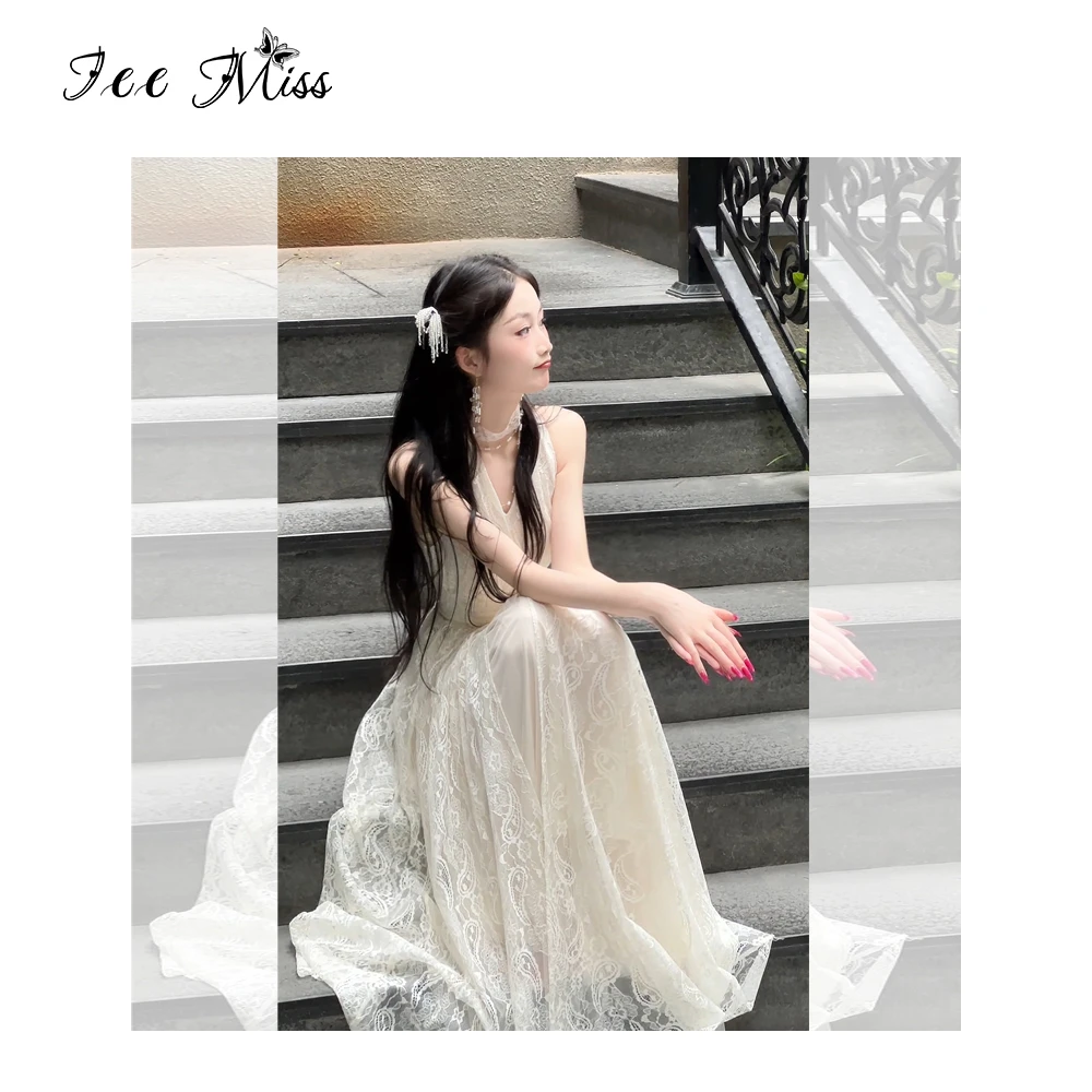 JM【南法慢调】  法式优雅夏日出游气质蕾丝度假感连衣裙