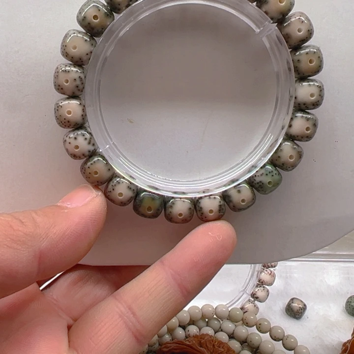 手串星月菩提10糯冰绿双留白