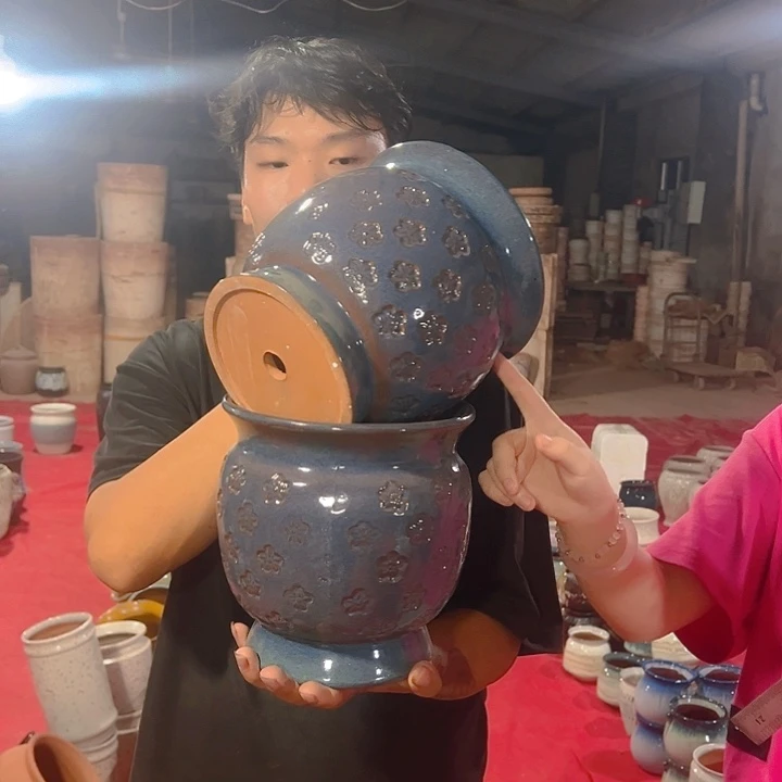 紫砂花盆夫妻花盆0625-27