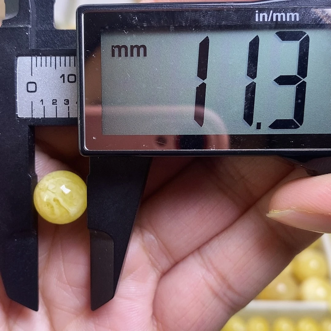 裸石琥珀未镶嵌蜜蜡圆珠微瑕