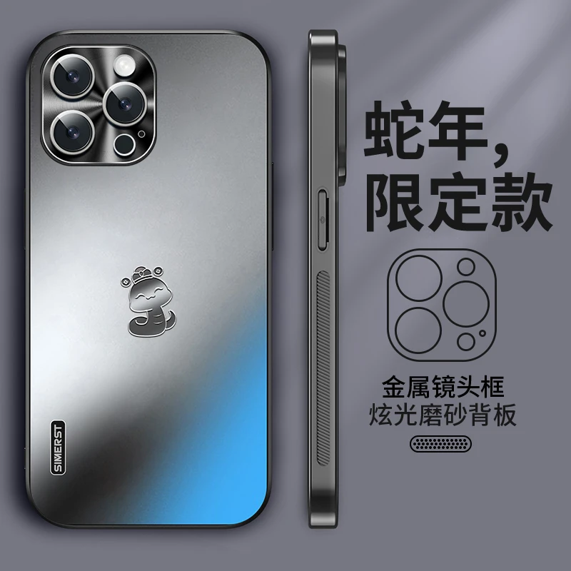 适用新款苹果15pro手机壳15promax蛇年限定C6炫金磨砂iPhone15保
