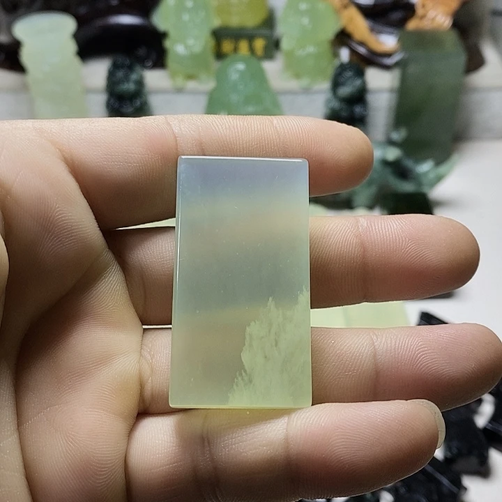 岫玉未镶嵌挂件岫玉