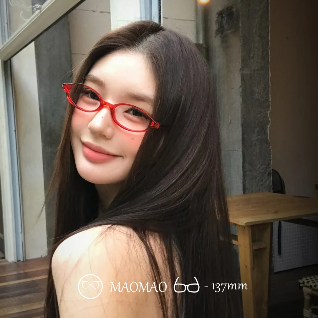 复古透明红色椭圆小框眼镜框女装饰近视眼镜可配度数平光镜凹造型