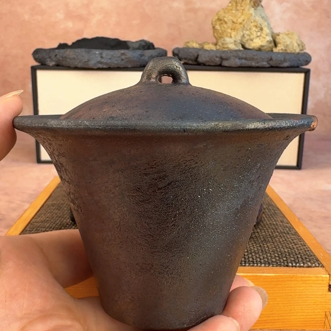 浩****)荥经黑砂炸福利盖碗48