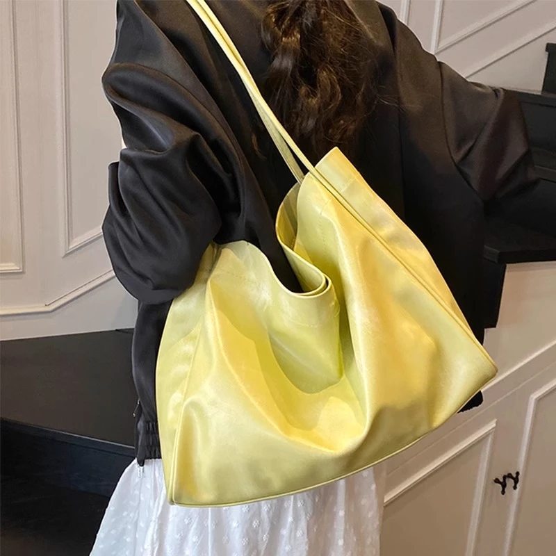 简约百搭包包女大容量2025新款夏季休闲单肩子母包上班通勤托特包