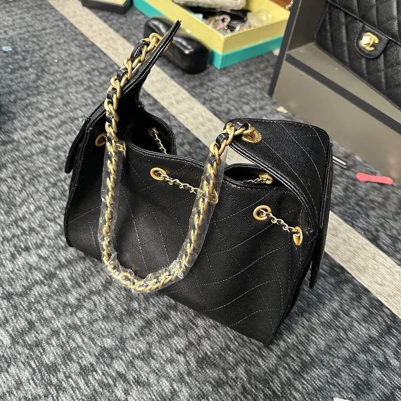 新款包包女25BAG鱼子酱黑色