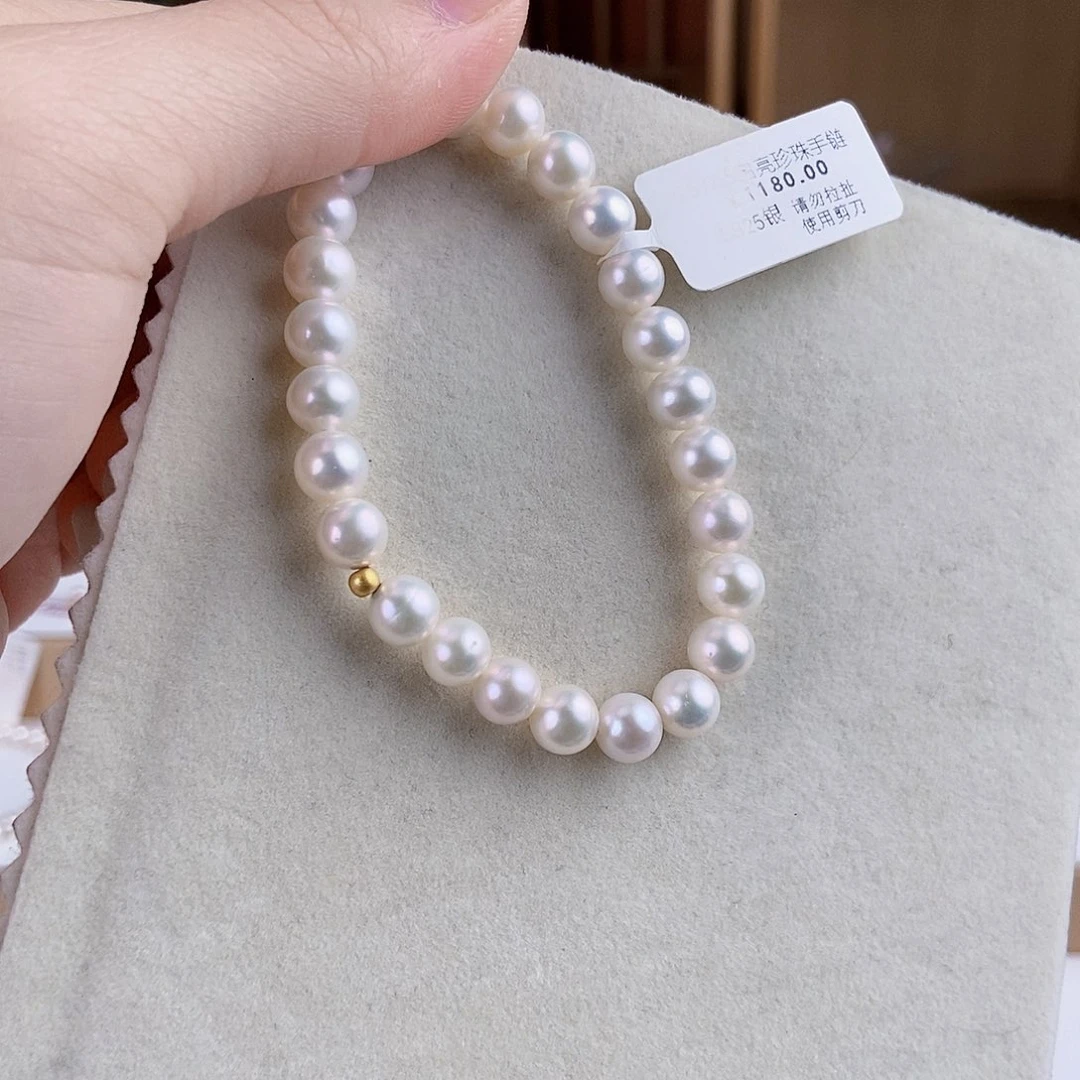 淡水珍珠手绳银S925镶嵌