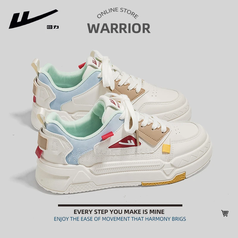 Warrior/回力女鞋板鞋2025年小众时尚厚底增高小白鞋情侣款休闲鞋