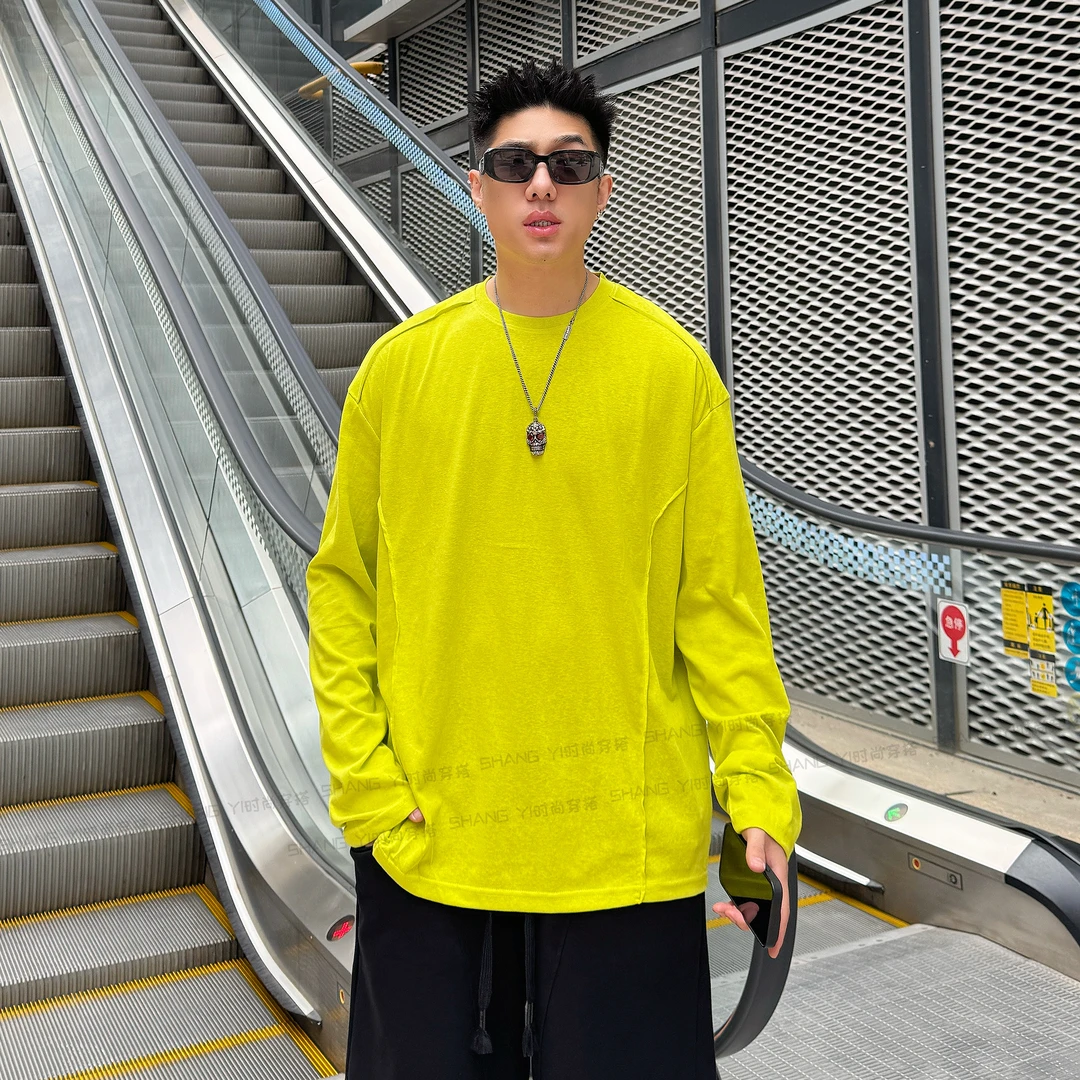 【防晒长袖5分速干】夏季立体裁剪体恤男圆领薄款透气轻薄休闲宽松