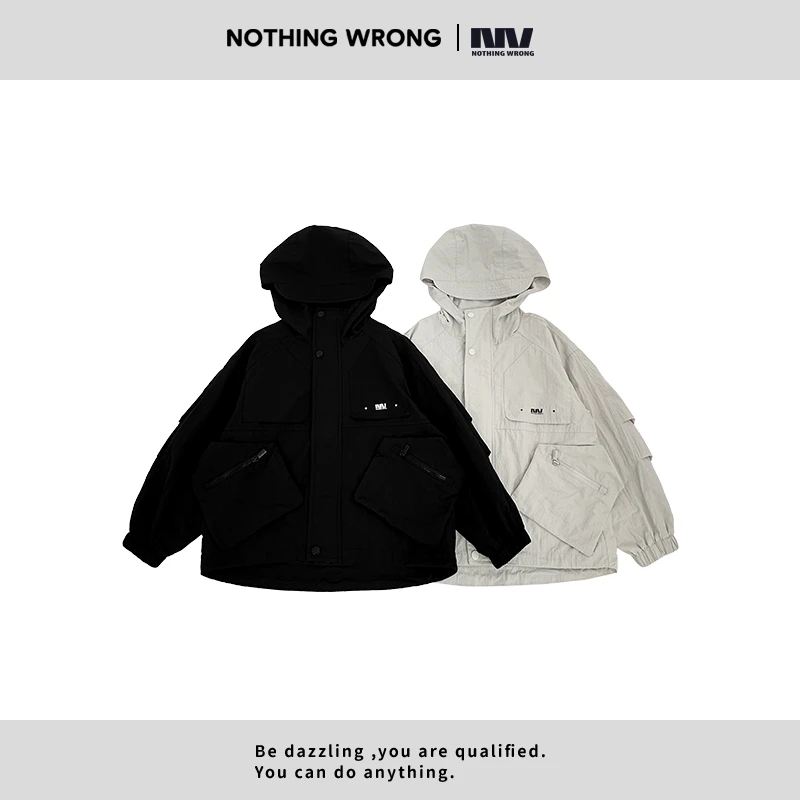 【NW】连帽外套青少年秋季户外运动时尚口设计口袋潮童装 CY-NW066