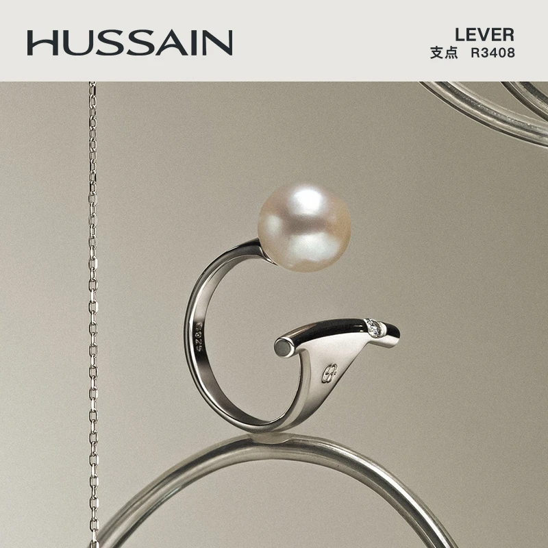 925银戒指 赫生支点戒指女小众原创设计开口戒轻奢指环百搭时尚