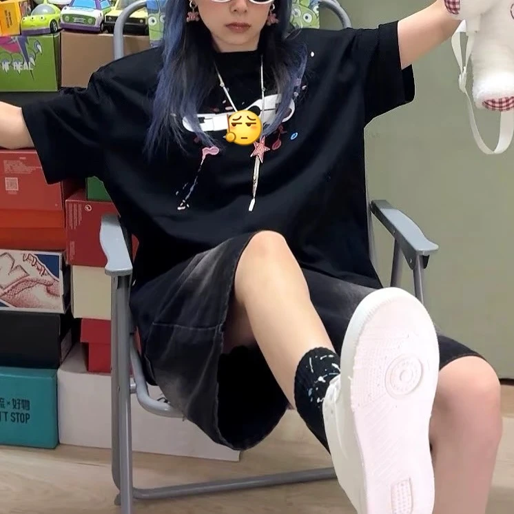 G刺绣泼墨图案T恤【微瑕】