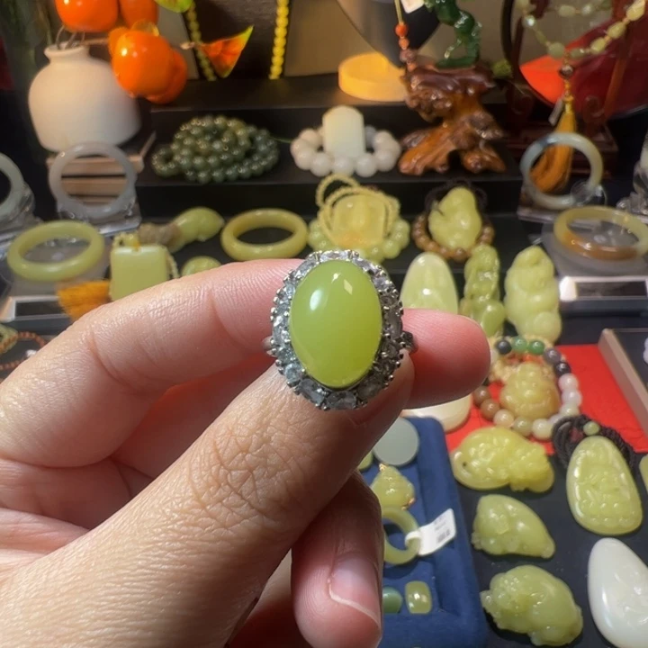 和田玉（黄玉）颈饰银S925镶嵌