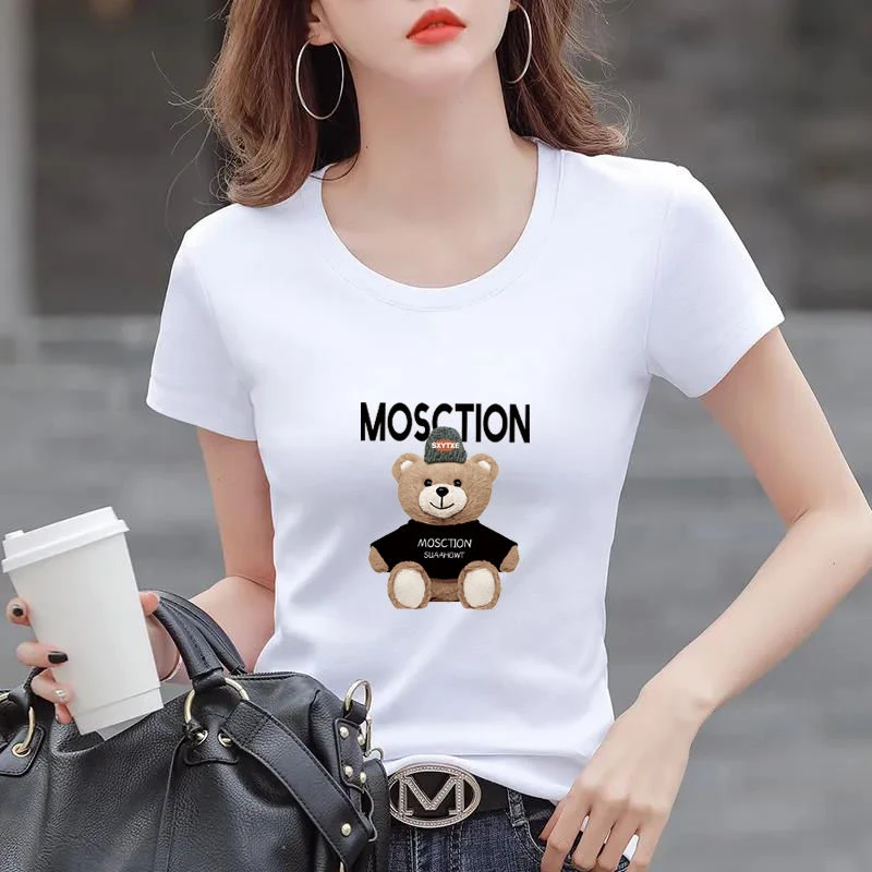 白色短袖t恤女2025新款夏季圆领修身纯棉百搭打底衫上衣半袖体恤