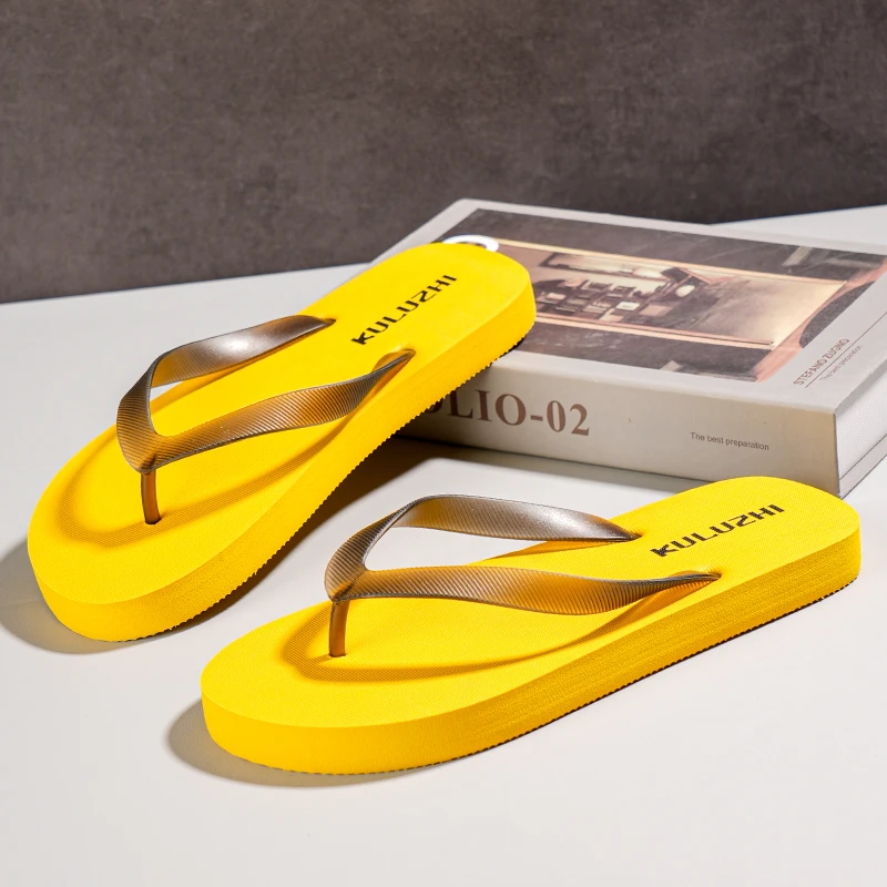 酷路直2025新款男士人字拖夏外穿耐磨时尚个性软底男士休闲拖鞋