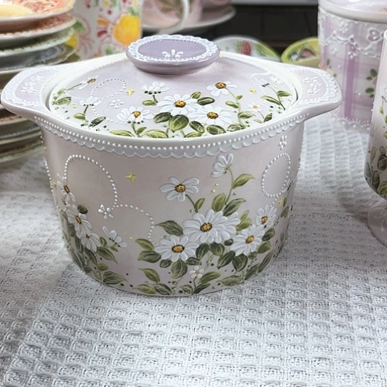 手绘高温釉下彩陶瓷小***～