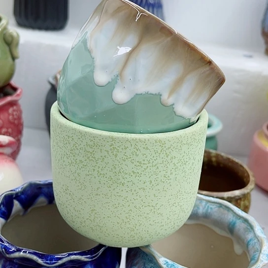 多肉绿植陶瓷花盆9.9包邮，有空