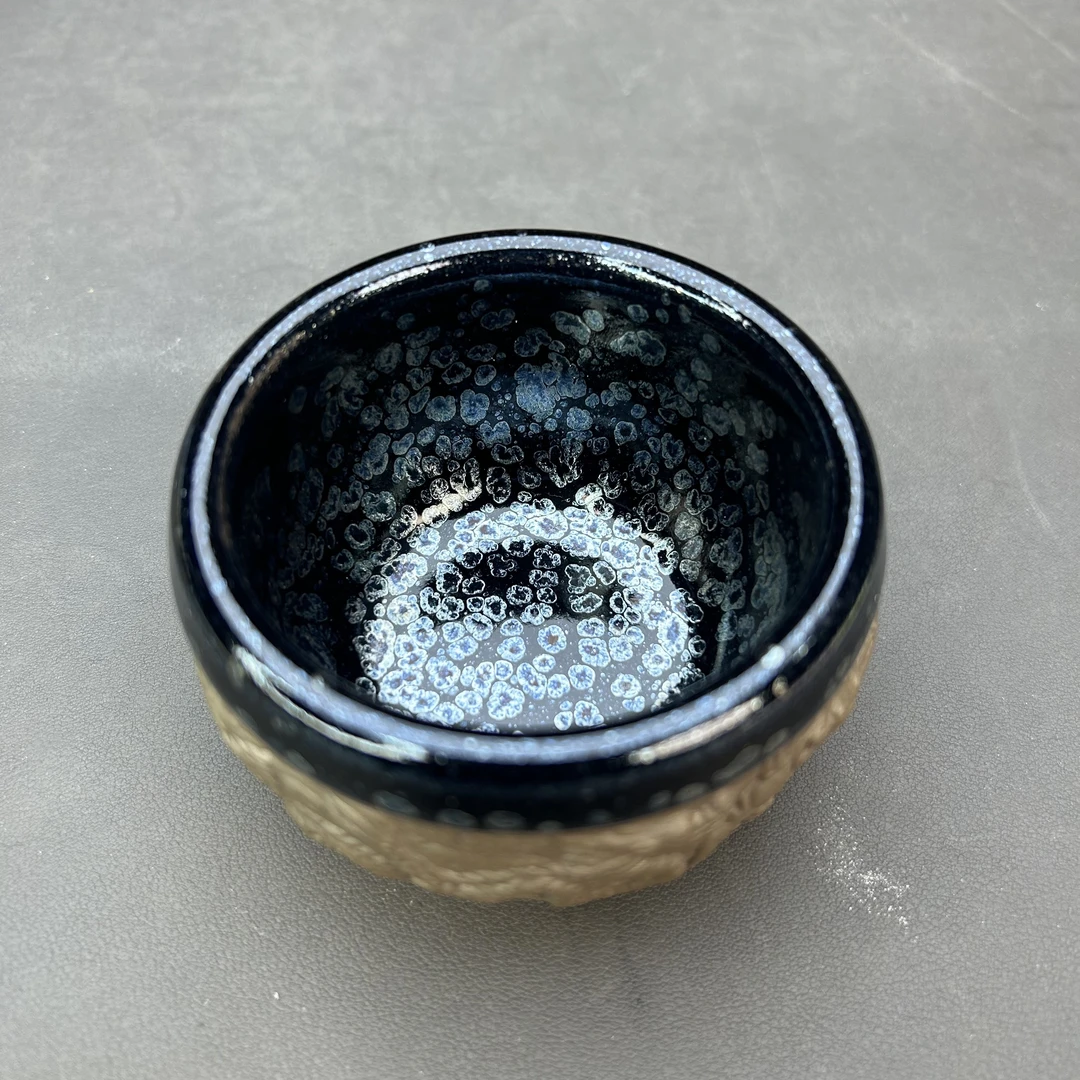 天目盏曜变双龙戏珠天眼风水缸主人杯