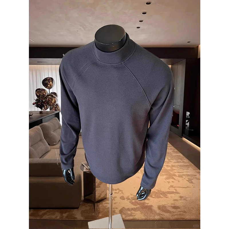 cleanfit半高领德绒打底衫男款秋冬boxy硬汉穿搭保暖内搭长袖t恤