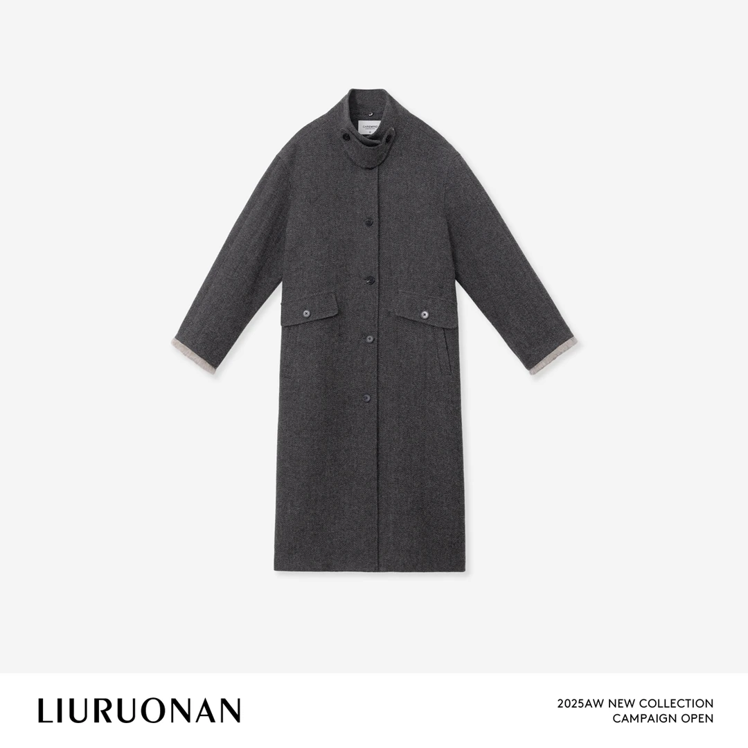 LIURUONAN | 9.28四周年【多伦多毛呢大衣】立领廓形单排扣毛呢外套