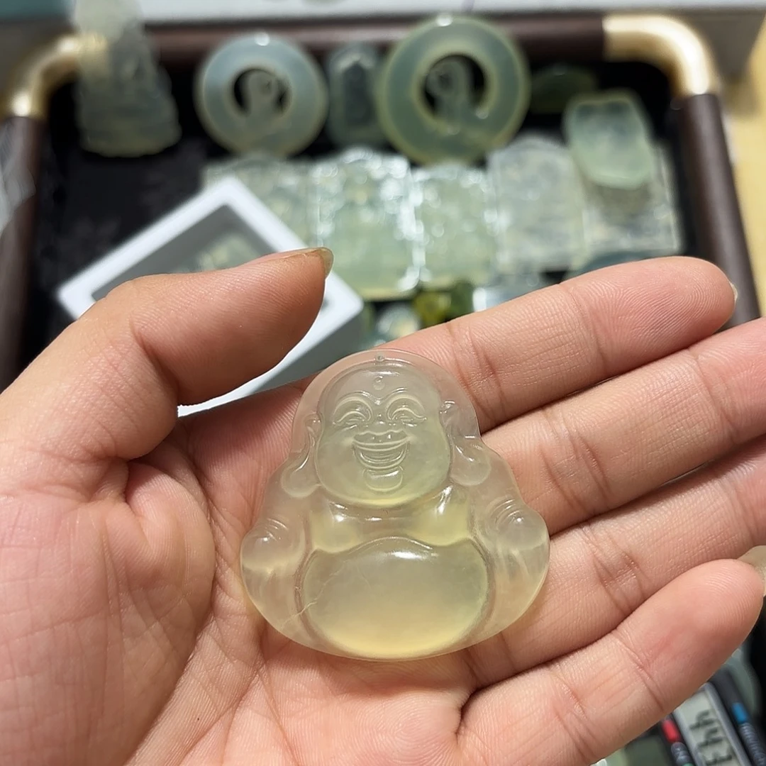 烟***火蛇纹石玉未镶嵌颈饰