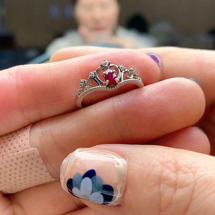红宝石戒指银S925镶嵌