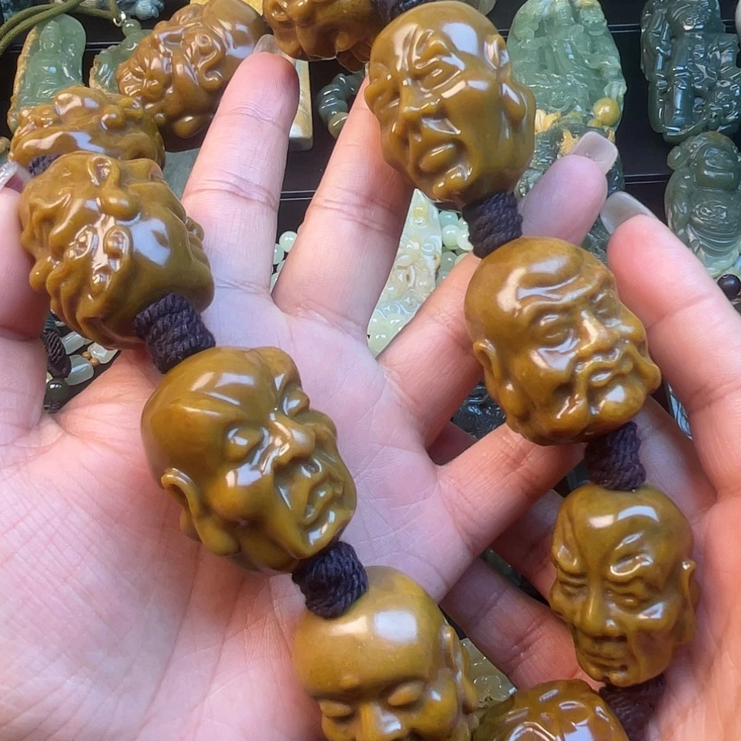 立***漆透闪石质玉未镶嵌手链