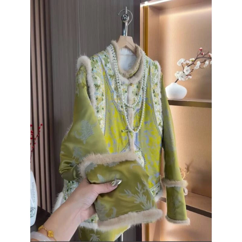 璇子-【绿野仙踪】重磅刺绣国风冬款加厚双面双穿马甲2024B2132