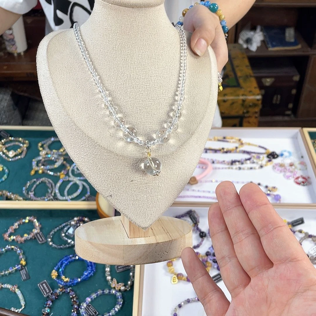 水晶手链银S925镀金镶嵌