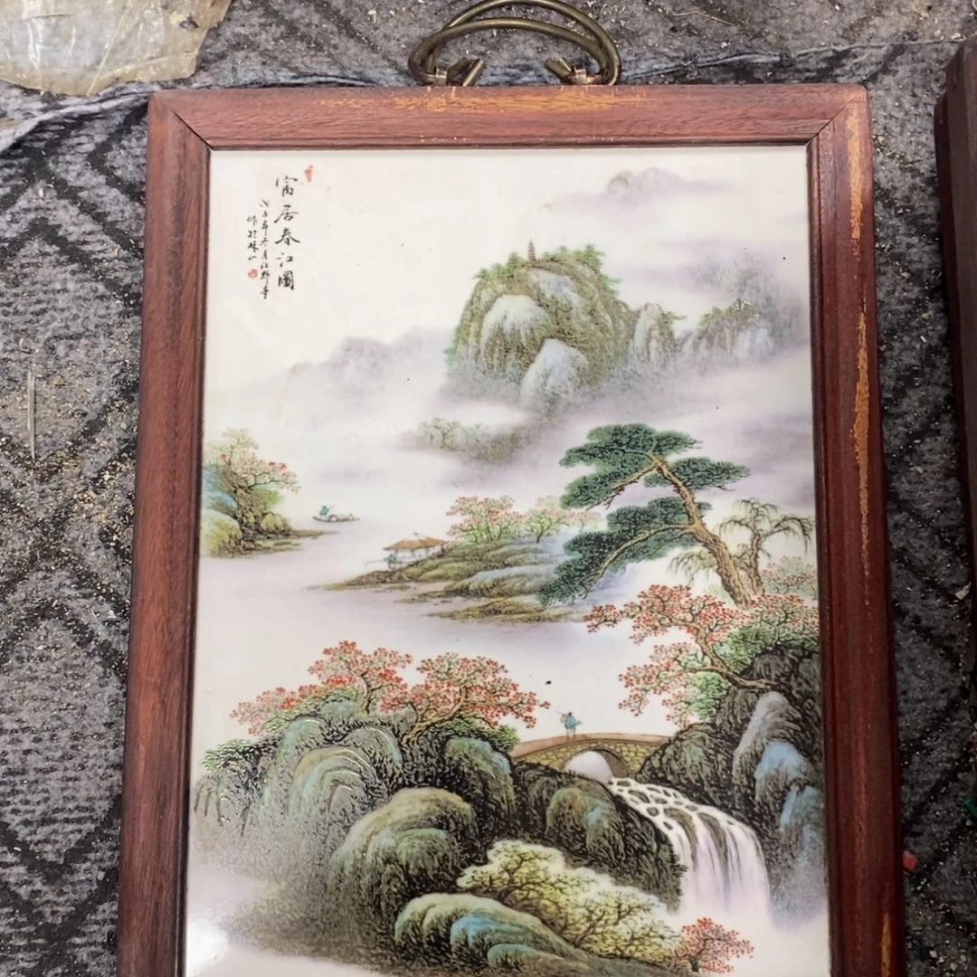 瓷片37*28*1景德镇瓷板画柴窑烧制