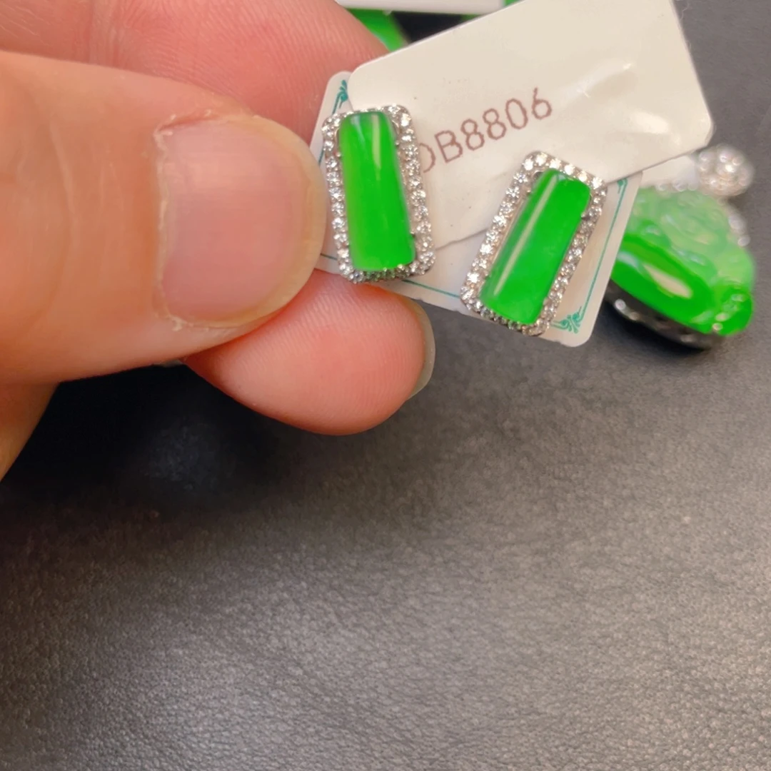 翡翠银S925镶嵌吊坠(不含链)