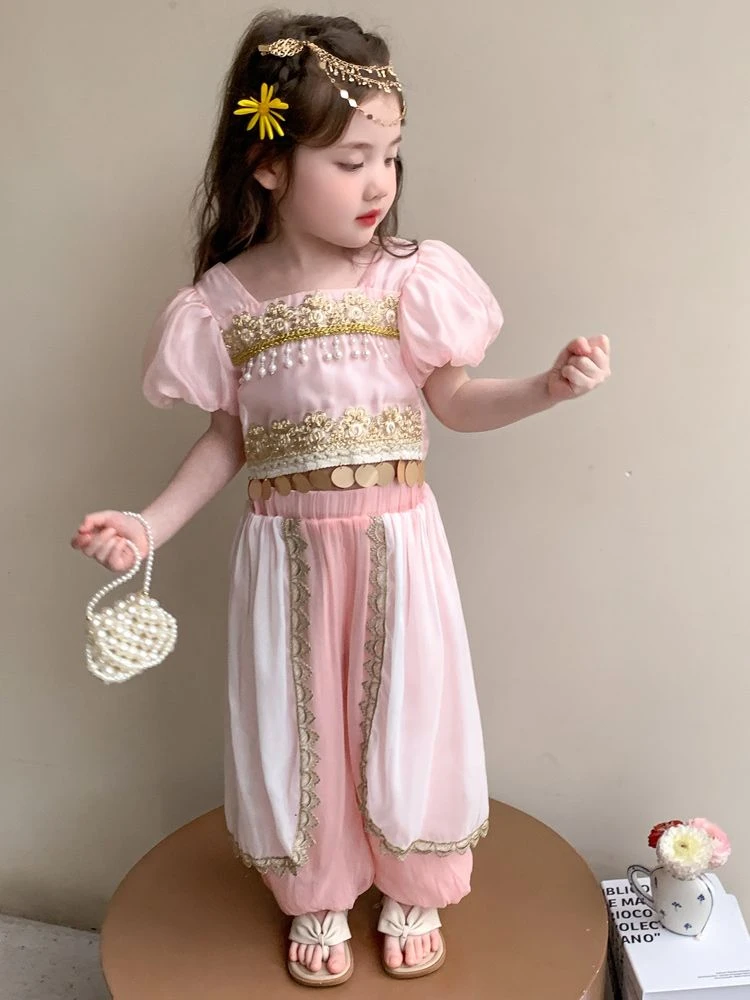 傣族服装女童民族风套装夏季2025新款儿童西域公主衣服复古5332