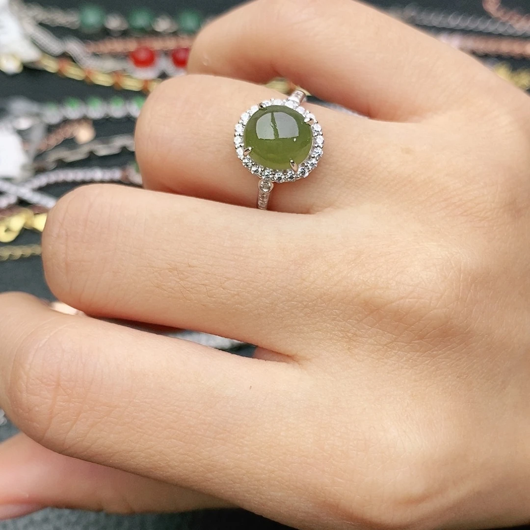 翡翠银S925镶嵌戒指