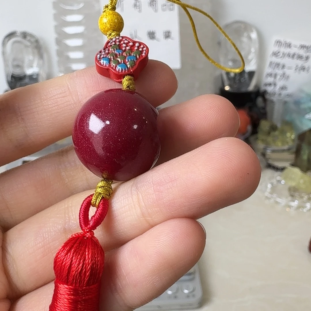 含辰砂工艺品矿坑手机链