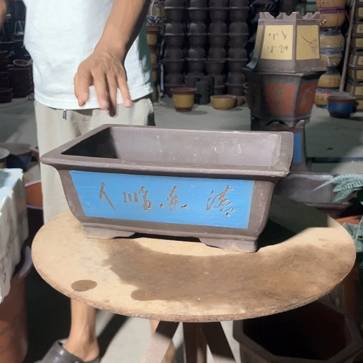 32蓝色马槽花盆花盆