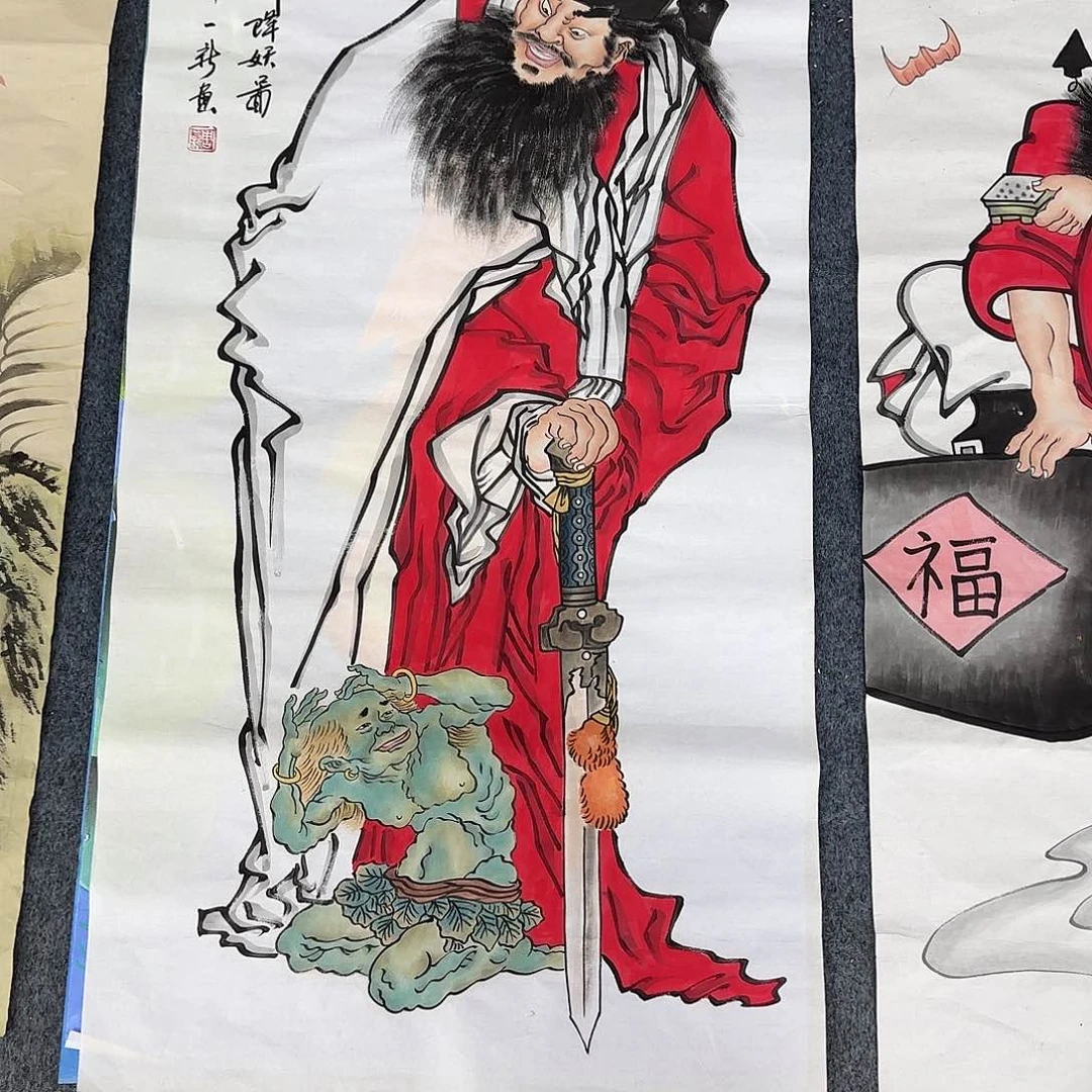 国画大*尺寸50X100手绘作品