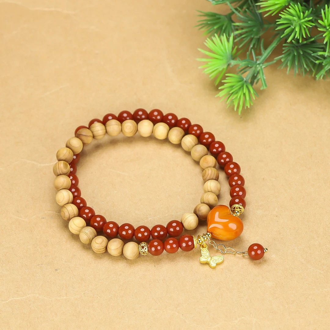 玛瑙桃心多圈手串SL141多样性发其一