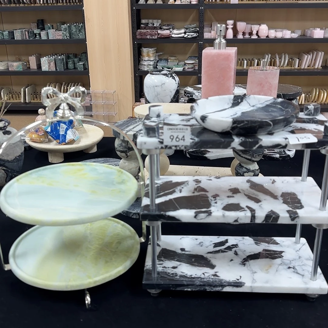 964宝黑置物架水墨丹青3件套